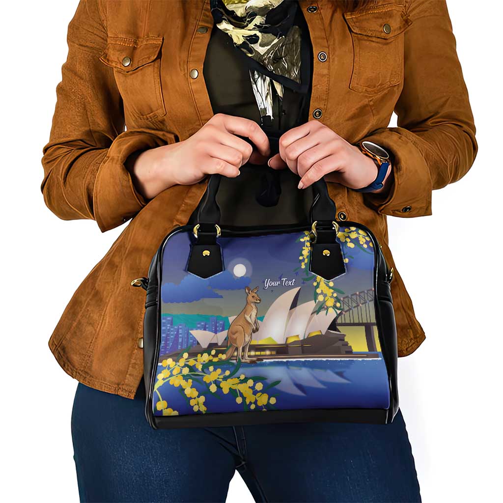 Kangaroo Australia Personalised Shoulder Handbag Aussie Pride Golden Wattle Sydney Opera House