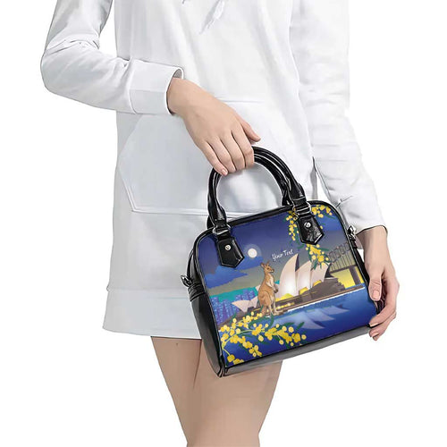 Kangaroo Australia Personalised Shoulder Handbag Aussie Pride Golden Wattle Sydney Opera House