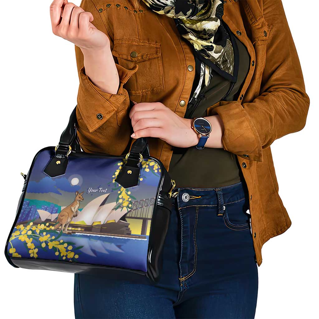 Kangaroo Australia Personalised Shoulder Handbag Aussie Pride Golden Wattle Sydney Opera House
