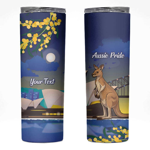 Kangaroo Australia Personalised Skinny Tumbler Aussie Pride Golden Wattle Sydney Opera House