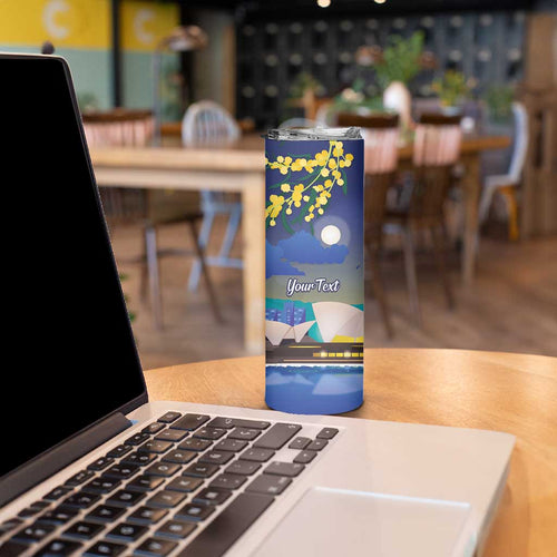 Kangaroo Australia Personalised Skinny Tumbler Aussie Pride Golden Wattle Sydney Opera House