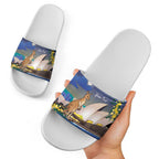 Kangaroo Australia Personalised Slide Sandals Aussie Pride Golden Wattle Sydney Opera House
