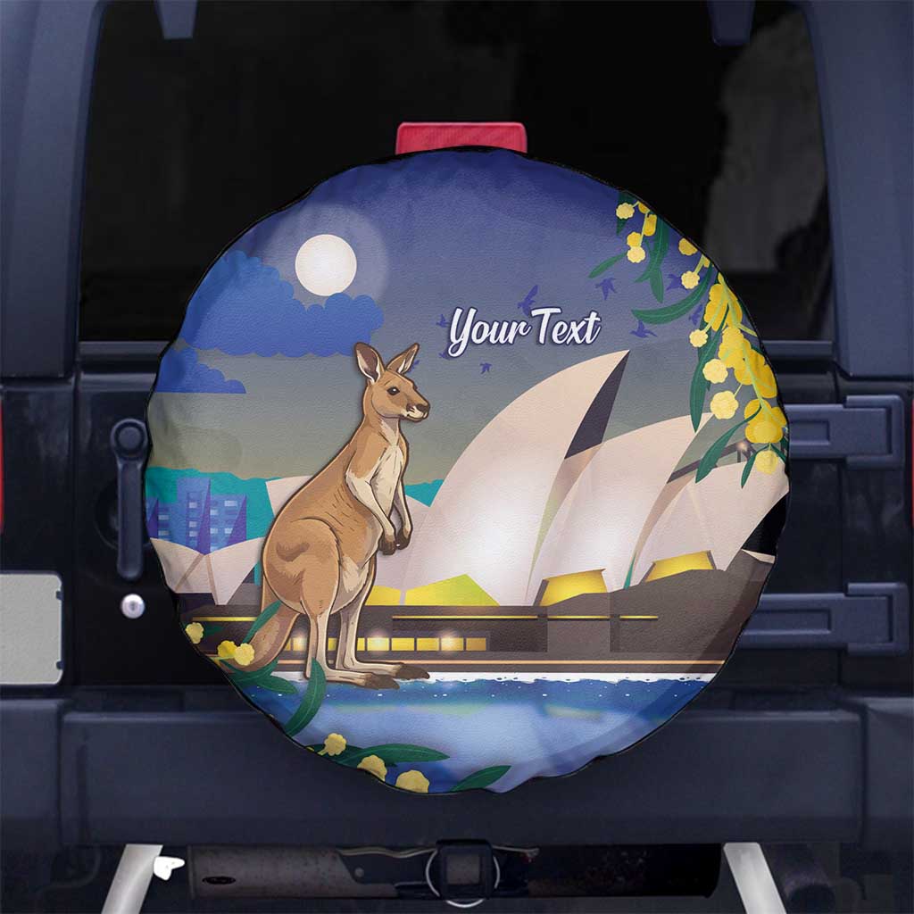 Kangaroo Australia Personalised Spare Tire Cover Aussie Pride Golden Wattle Sydney Opera House