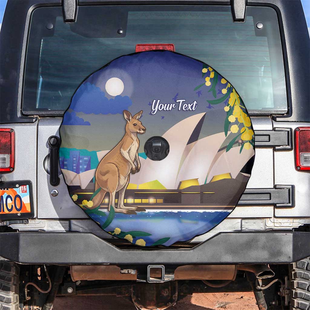 Kangaroo Australia Personalised Spare Tire Cover Aussie Pride Golden Wattle Sydney Opera House