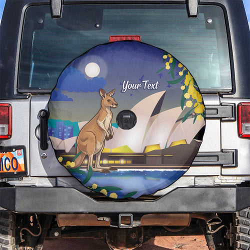 Kangaroo Australia Personalised Spare Tire Cover Aussie Pride Golden Wattle Sydney Opera House