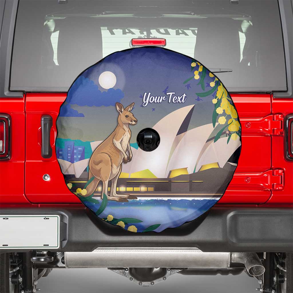 Kangaroo Australia Personalised Spare Tire Cover Aussie Pride Golden Wattle Sydney Opera House