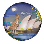 Kangaroo Australia Personalised Spare Tire Cover Aussie Pride Golden Wattle Sydney Opera House