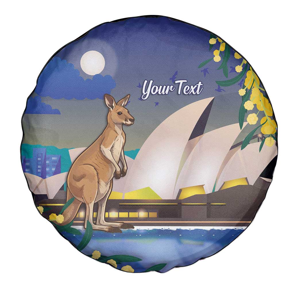 Kangaroo Australia Personalised Spare Tire Cover Aussie Pride Golden Wattle Sydney Opera House