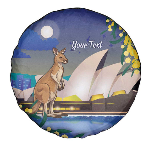 Kangaroo Australia Personalised Spare Tire Cover Aussie Pride Golden Wattle Sydney Opera House