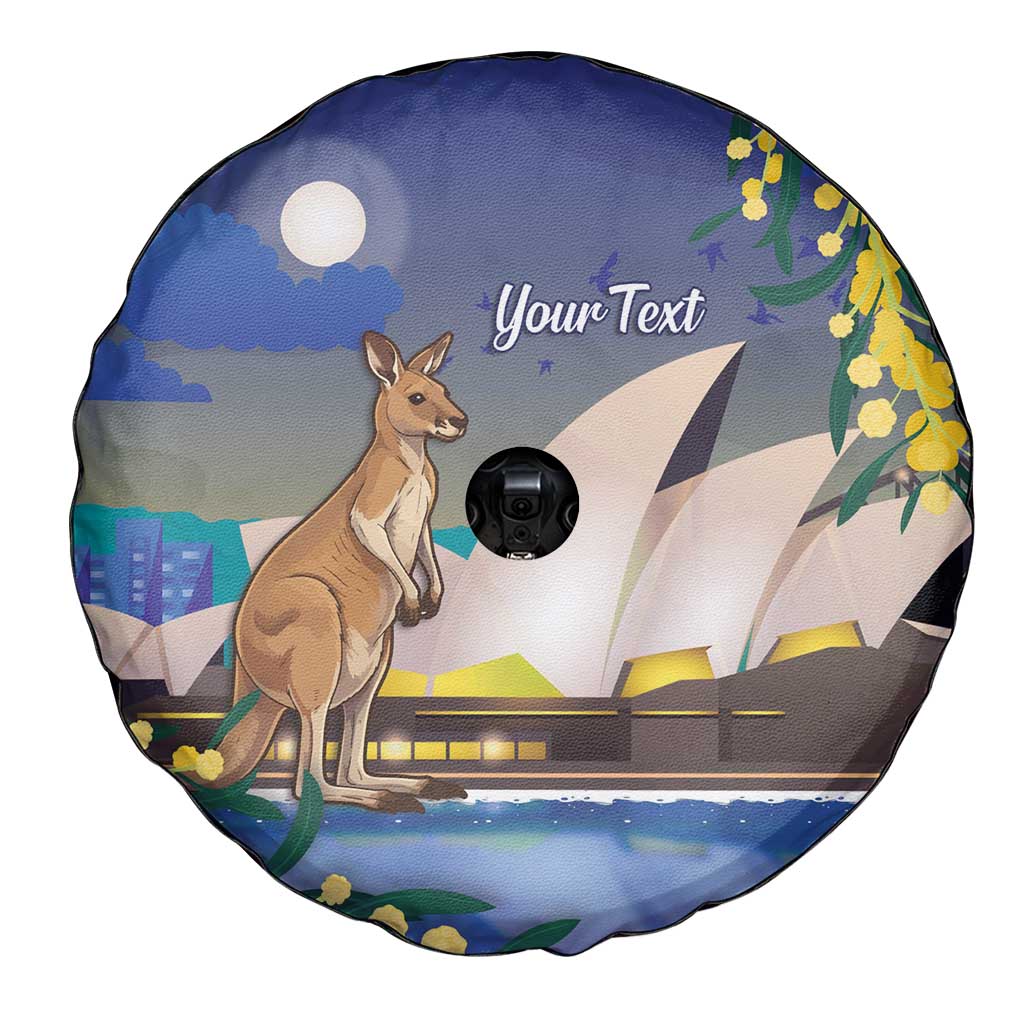 Kangaroo Australia Personalised Spare Tire Cover Aussie Pride Golden Wattle Sydney Opera House