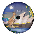 Kangaroo Australia Personalised Spare Tire Cover Aussie Pride Golden Wattle Sydney Opera House