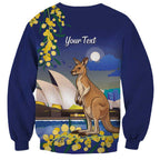 Kangaroo Australia Personalised Sweatshirt Aussie Pride Golden Wattle Sydney Opera House