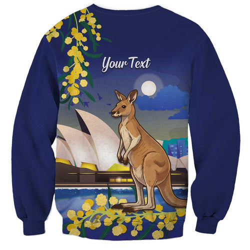Kangaroo Australia Personalised Sweatshirt Aussie Pride Golden Wattle Sydney Opera House