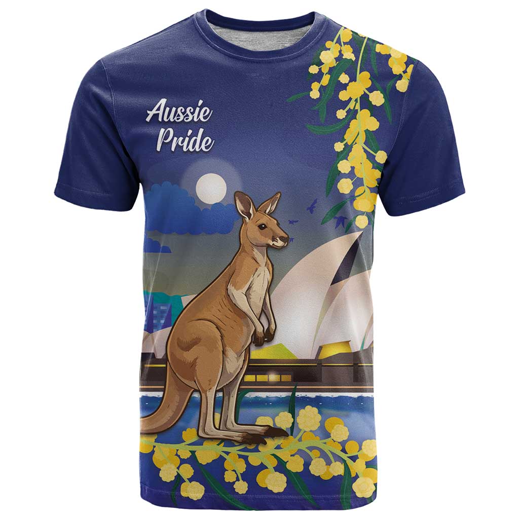 Kangaroo Australia Personalised T Shirt Aussie Pride Golden Wattle Sydney Opera House