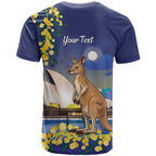 Kangaroo Australia Personalised T Shirt Aussie Pride Golden Wattle Sydney Opera House