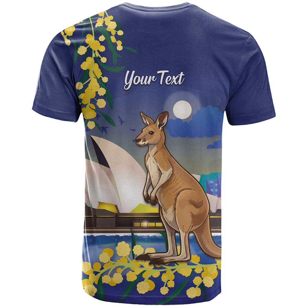 Kangaroo Australia Personalised T Shirt Aussie Pride Golden Wattle Sydney Opera House