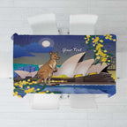Kangaroo Australia Personalised Tablecloth Aussie Pride Golden Wattle Sydney Opera House