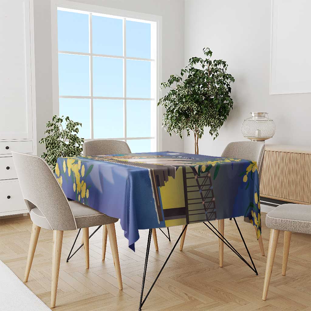 Kangaroo Australia Personalised Tablecloth Aussie Pride Golden Wattle Sydney Opera House