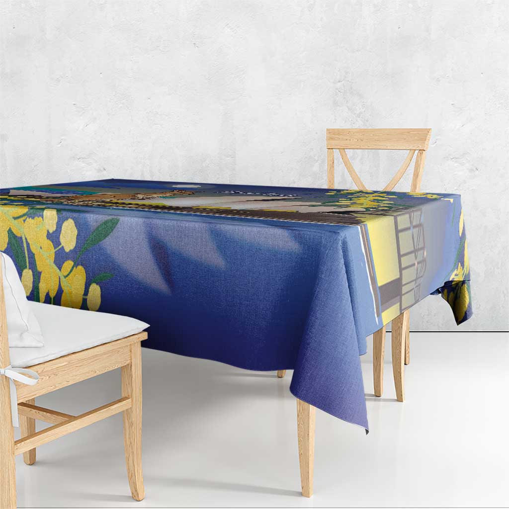 Kangaroo Australia Personalised Tablecloth Aussie Pride Golden Wattle Sydney Opera House