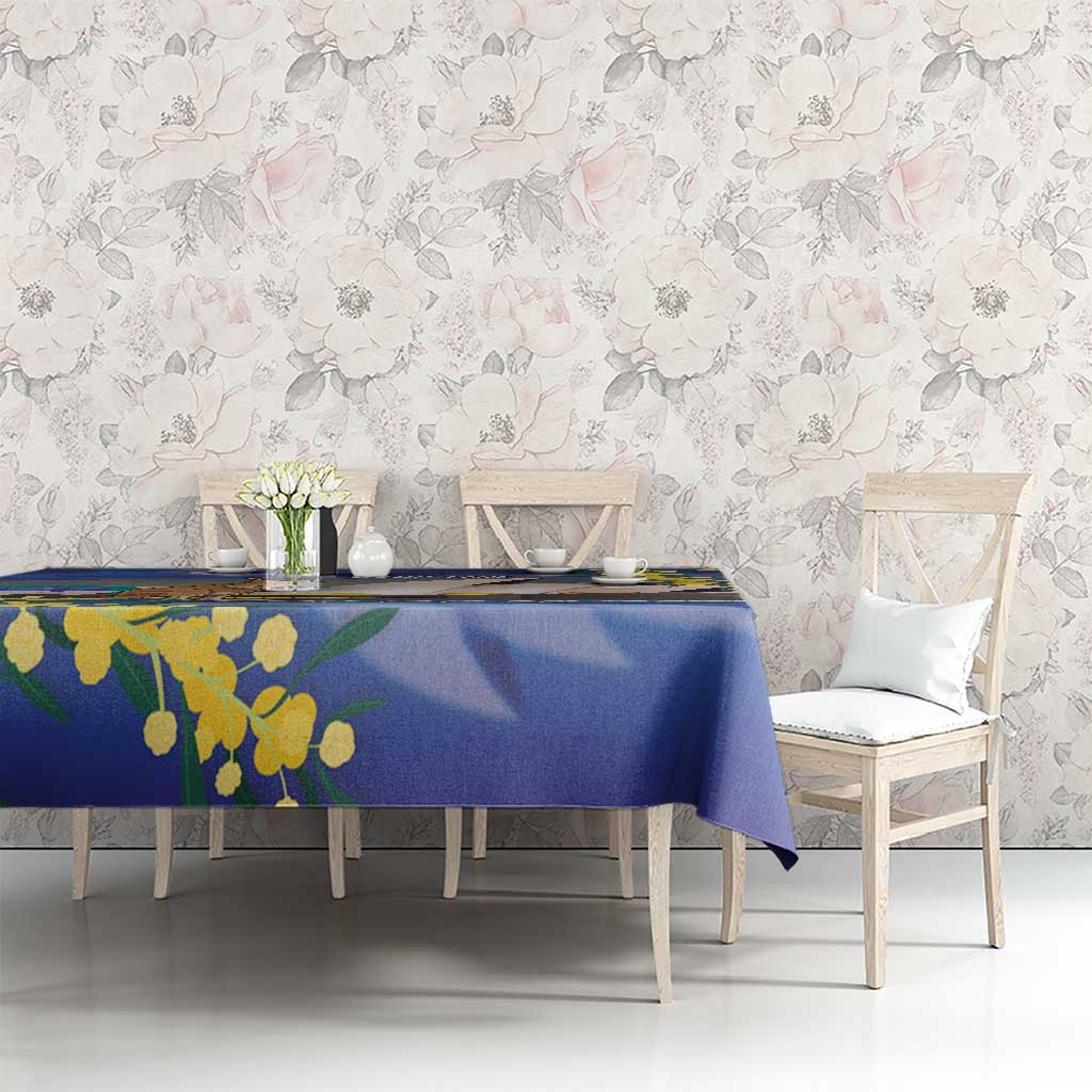 Kangaroo Australia Personalised Tablecloth Aussie Pride Golden Wattle Sydney Opera House