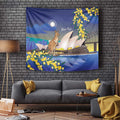Kangaroo Australia Personalised Tapestry Aussie Pride Golden Wattle Sydney Opera House