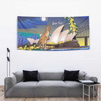 Kangaroo Australia Personalised Tapestry Aussie Pride Golden Wattle Sydney Opera House
