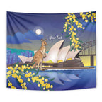 Kangaroo Australia Personalised Tapestry Aussie Pride Golden Wattle Sydney Opera House