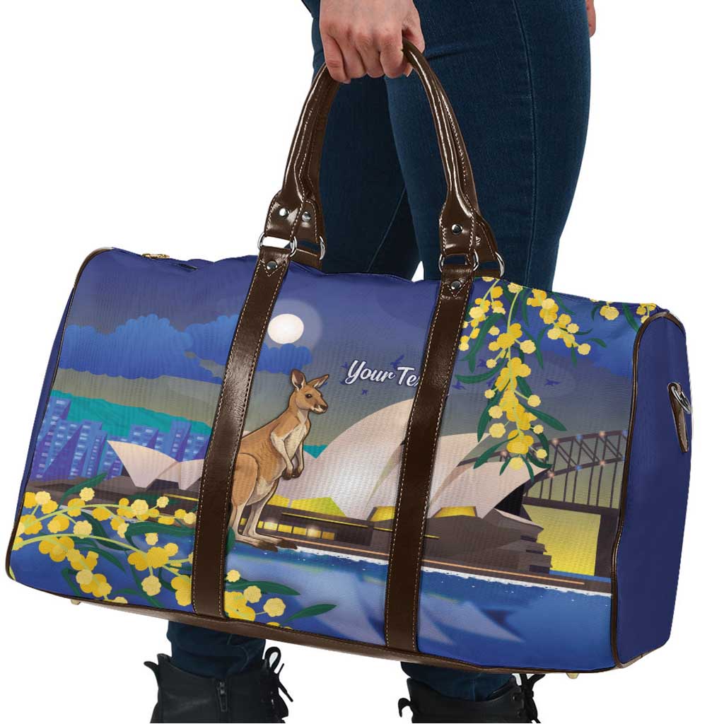 Kangaroo Australia Personalised Travel Bag Aussie Pride Golden Wattle Sydney Opera House