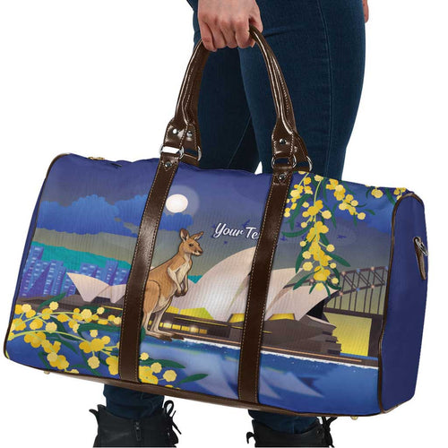 Kangaroo Australia Personalised Travel Bag Aussie Pride Golden Wattle Sydney Opera House