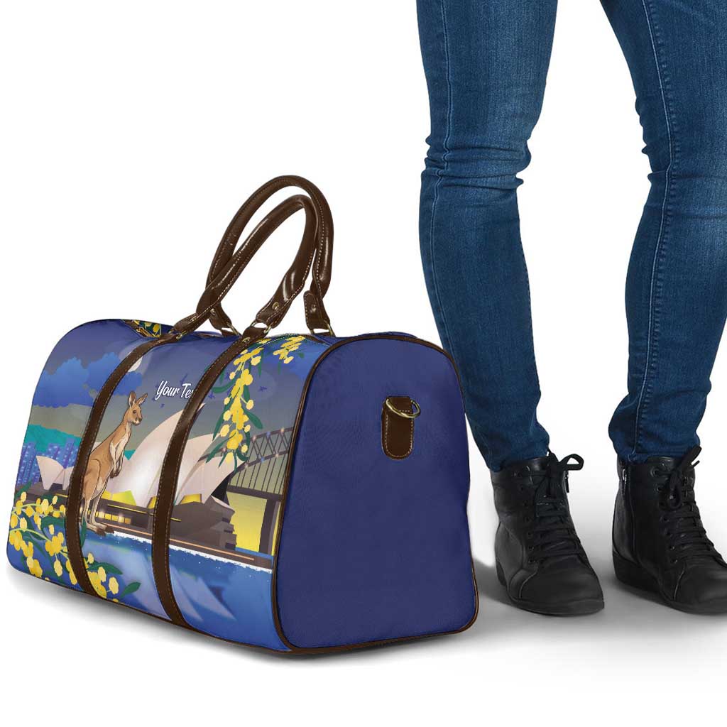 Kangaroo Australia Personalised Travel Bag Aussie Pride Golden Wattle Sydney Opera House