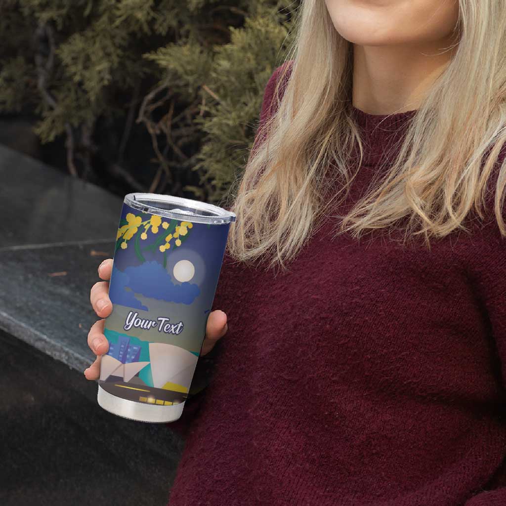 Kangaroo Australia Personalised Tumbler Cup Aussie Pride Golden Wattle Sydney Opera House