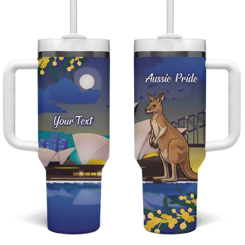 Kangaroo Australia Personalised Tumbler With Handle Aussie Pride Golden Wattle Sydney Opera House