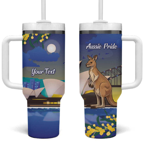 Kangaroo Australia Personalised Tumbler With Handle Aussie Pride Golden Wattle Sydney Opera House