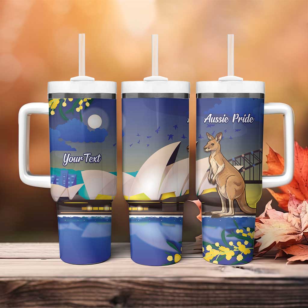 Kangaroo Australia Personalised Tumbler With Handle Aussie Pride Golden Wattle Sydney Opera House