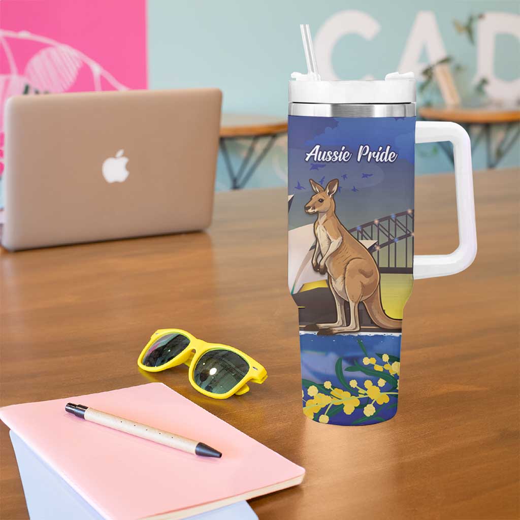 Kangaroo Australia Personalised Tumbler With Handle Aussie Pride Golden Wattle Sydney Opera House
