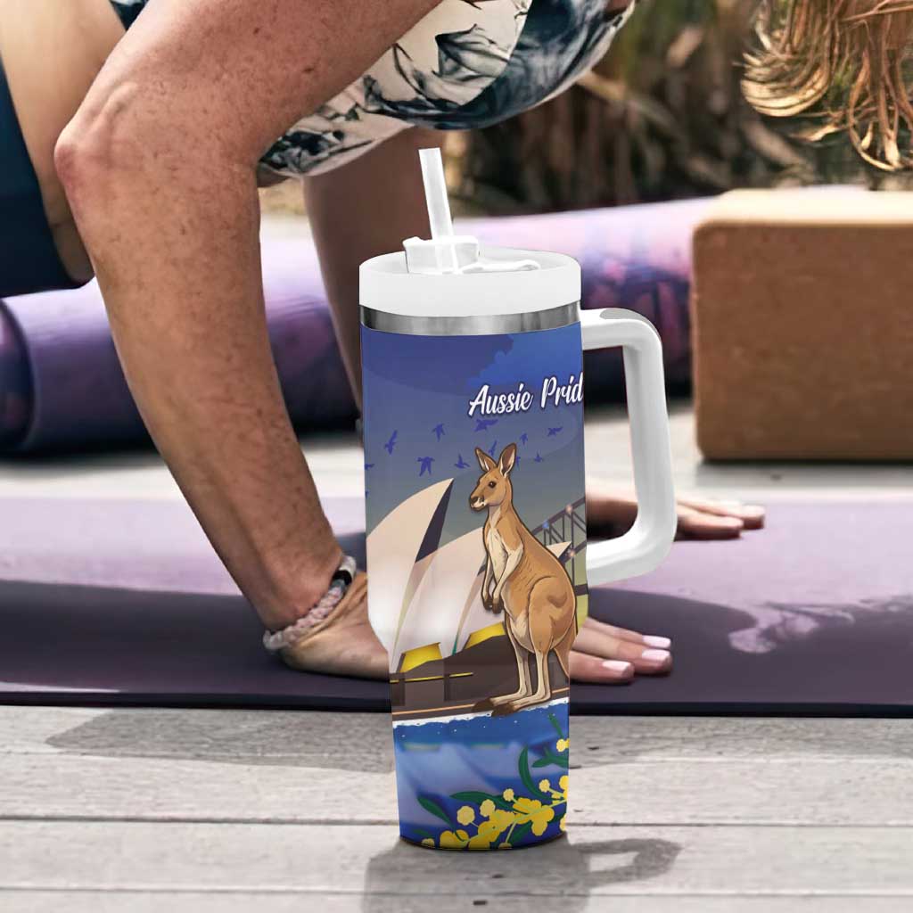 Kangaroo Australia Personalised Tumbler With Handle Aussie Pride Golden Wattle Sydney Opera House