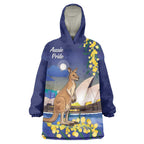 Kangaroo Australia Personalised Wearable Blanket Hoodie Aussie Pride Golden Wattle Sydney Opera House