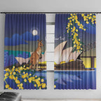 Kangaroo Australia Personalised Window Curtain Aussie Pride Golden Wattle Sydney Opera House
