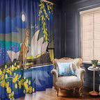 Kangaroo Australia Personalised Window Curtain Aussie Pride Golden Wattle Sydney Opera House