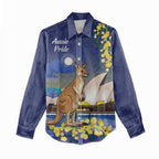 Kangaroo Australia Personalised Women Casual Shirt Aussie Pride Golden Wattle Sydney Opera House