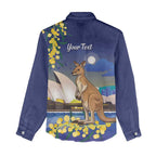Kangaroo Australia Personalised Women Casual Shirt Aussie Pride Golden Wattle Sydney Opera House
