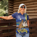 Kangaroo Australia Personalised Women Polo Shirt Aussie Pride Golden Wattle Sydney Opera House