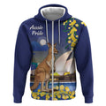 Kangaroo Australia Personalised Zip Hoodie Aussie Pride Golden Wattle Sydney Opera House