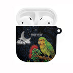 New Zealand Kakapo Matariki Personalised AirPods Case Pohutukawa Flower Galaxy Maori Pattern