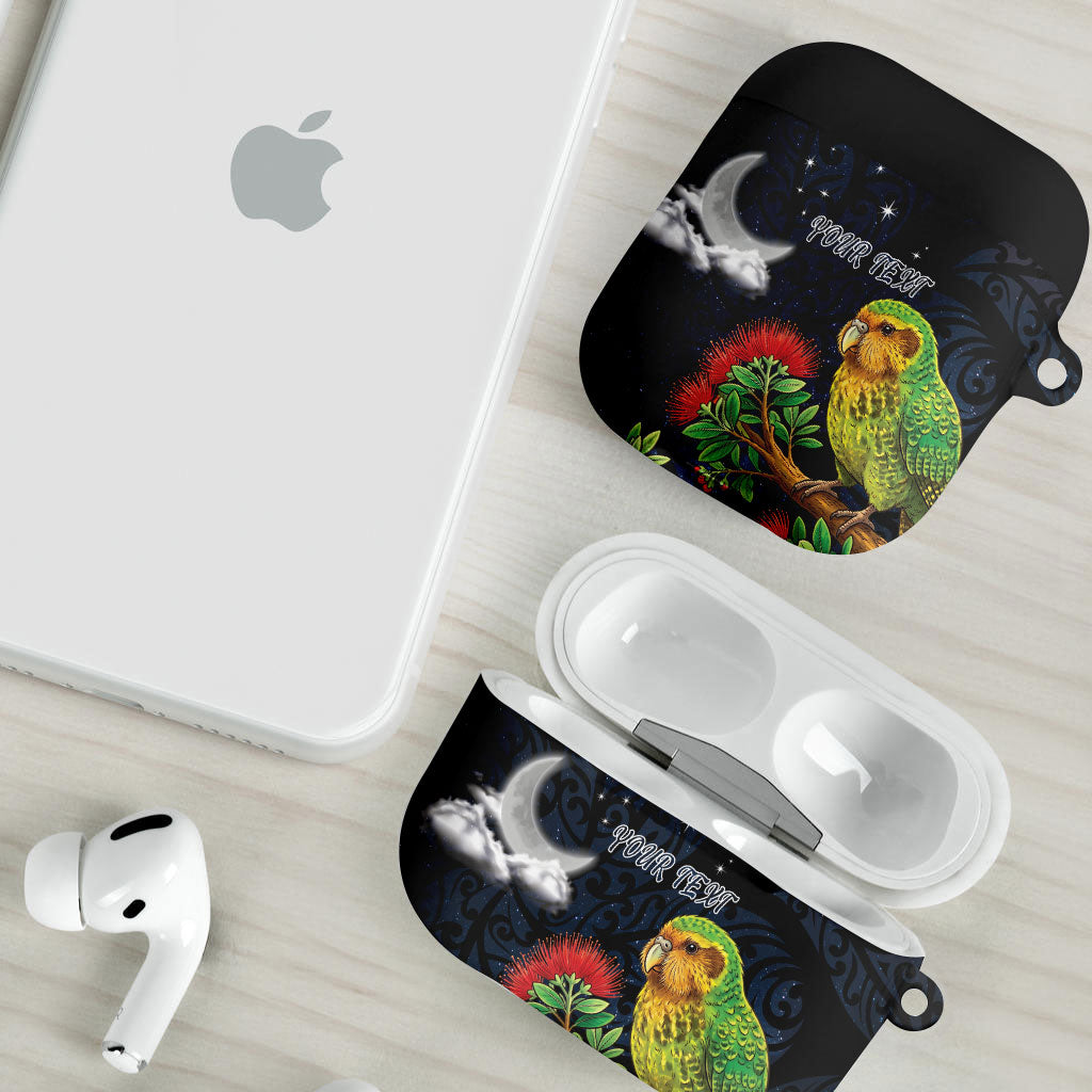 New Zealand Kakapo Matariki Personalised AirPods Case Pohutukawa Flower Galaxy Maori Pattern