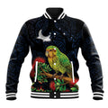 New Zealand Kakapo Matariki Personalised Baseball Jacket Pohutukawa Flower Galaxy Maori Pattern