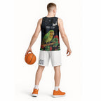 New Zealand Kakapo Matariki Personalised Basketball Jersey Pohutukawa Flower Galaxy Maori Pattern