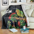 New Zealand Kakapo Matariki Personalised Blanket Pohutukawa Flower Galaxy Maori Pattern