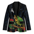New Zealand Kakapo Matariki Personalised Blazer Pohutukawa Flower Galaxy Maori Pattern