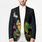 New Zealand Kakapo Matariki Personalised Blazer Pohutukawa Flower Galaxy Maori Pattern